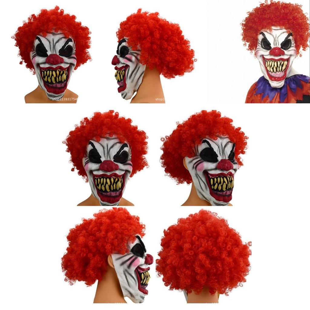 Straszny Klaun Lateksowa Maska Halloween Boże Narodzenie Impreza Odgrywanie Ról Rekwizyty Przerażający Kostium
