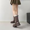 Autumn and winter new medium boots 2025 new thick-soled thick heel British style wide tube belt buckle Martin boots short boots women