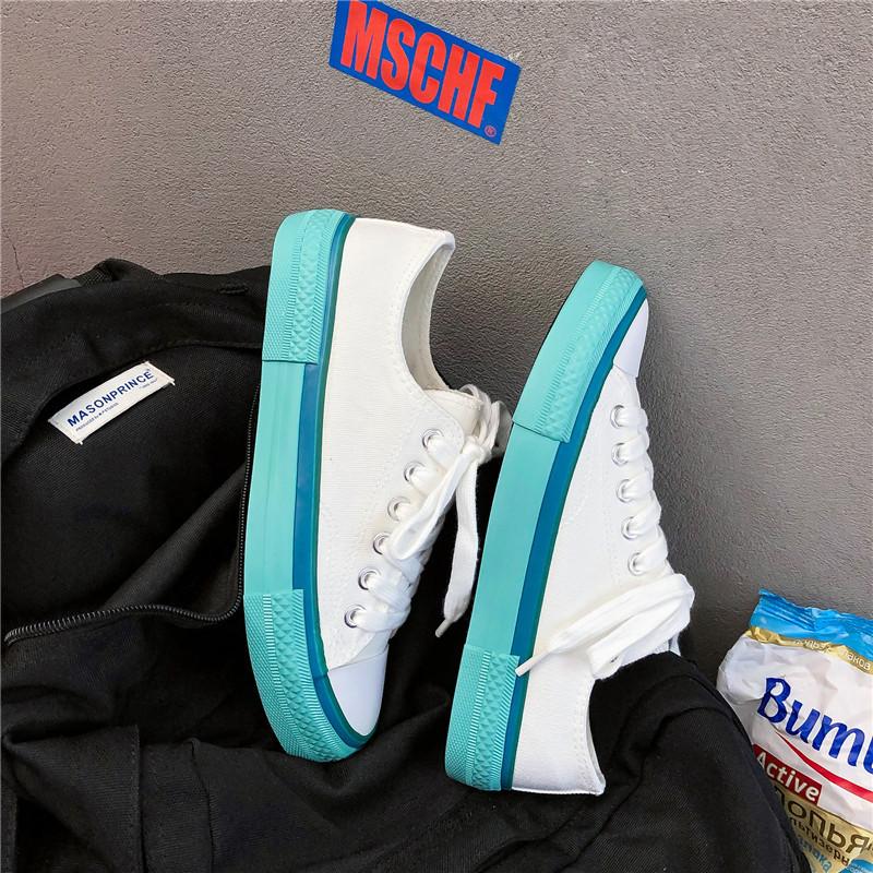 Женские кроссовки Candy Style из вулканизированной ткани дышащие повседневные для студентов белые туфли женская обувь на весну и осень симпатичные парусиновые туфли 40 синий 2300₽