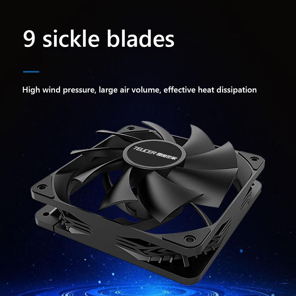 TEUCER 120mm Cooling Fan PWM 4Pin 12V Cooling Fan Temperature Control CPU Cooling Radiator Hydraulic Bearing for Computer Case