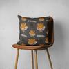 Tiger Zodiac Circus Animal Tiger Year Square Cotton Linen Cushion Decoration Pillow Case Printed Sofa Cushion Case 45Cm*45Cm