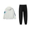 Li-Ning Letter Print Pattern Loose Fit Drop Shoulder Hoodie Long Sleeve Elastic Waist Long Pants Casual Sports Suit Men suit AYKS467-1+YFDT207-1