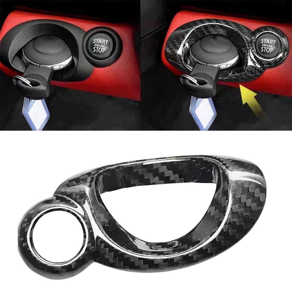 Carbon Fiber Car Start Stop Key Panel Cover For Mini Cooper R56 R57 R58 R59 R60