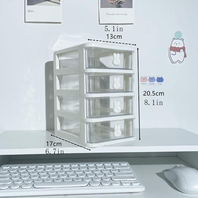 Multifunctional Desktop Storage Drawer Box with Pen Holder and Hair Accessories Storage Rack, Multi-layer Jewelry Box