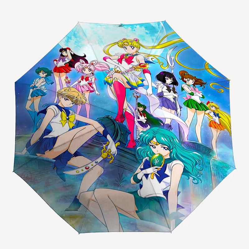 1pc Sailor Moon Inspired Umbrella Automatic Opening & Closing, Foldable Design, Ideal for Fans, Travelers, Everyday Use, Perfect Gift!M042