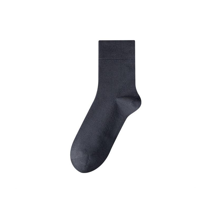 Mulberry Silk Socks for Men, Mid-calf Autumn Men's Business Socks, Antibacterial Long Stockings, Black Silk Socks for Men