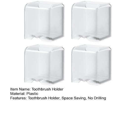 Toothbrush Holder Wall Mount Anti-Slip Stand Strong Load Capacity Quick Drainage Storage Organizer for Electric Toothbrushes
