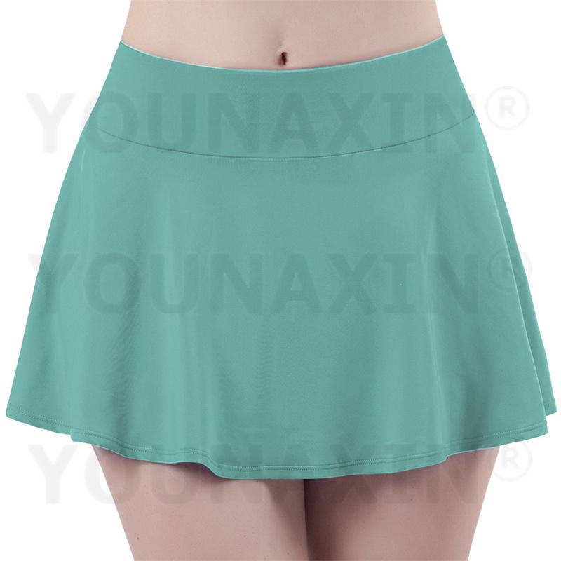 Women's Tennis Culottes High Waist Fitness Skirt Training Running Yoga Badminton Sports Shorts Lining Girl Anti-emptied Quick Dry S M L XL 2XL