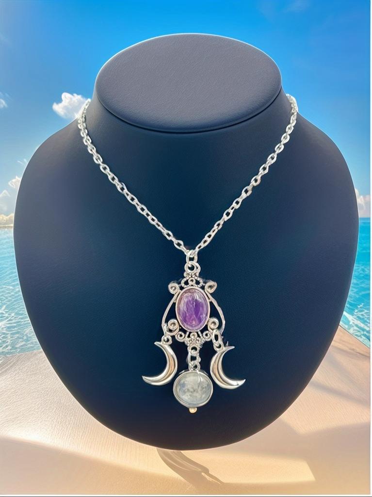 Fashionable, Cute, Versatile, Charming Triple Moon Goddess Necklace Party Christmas Creative Birthday Valentine'S Day Gift