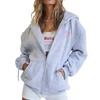 Women's Casual Long Sleeve Hooded Sweatshirt with Breast Printed Graphic