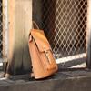 Johnature Vintage Backpack Unisex Handmade High Quality Women Bag Natural Real Cowhide Backpacks Solid Color Schoolbag