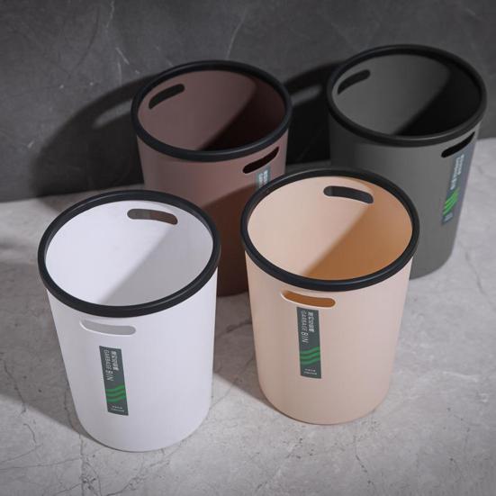 Garbage Bin Modern Style High Capacity Large Opening Shatterproof with Compression Ring Keep Tidy Smooth Surface Household Large Trash Can for Home