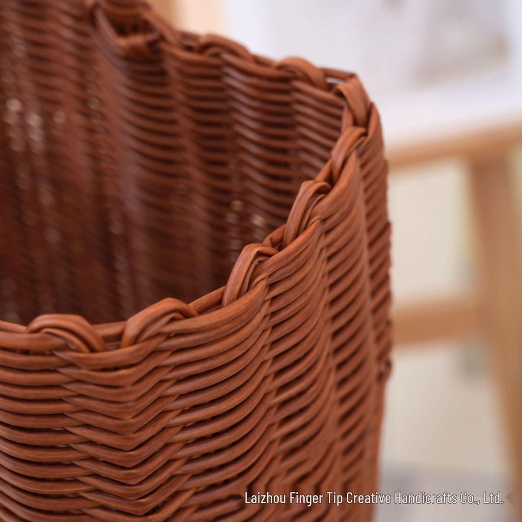 Pastoral Style Influencer Ladies Handbag: Imitation Rattan Woven Picnic & Shopping Basket Bag