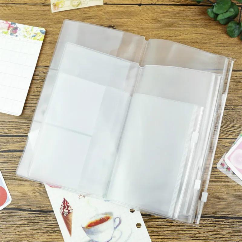 Fromthenon PVC Travelers Notebook Reißverschlusstasche Aufbewahrungstasche Kartenhalter Tagebuchzubehör Planer Zubehör Niedliche Schreibwaren