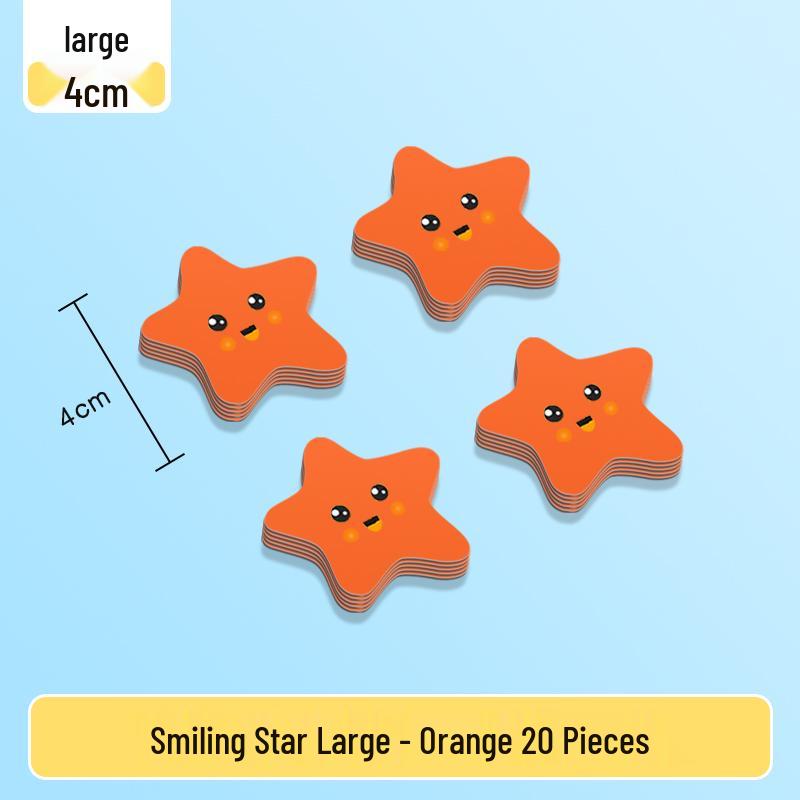 Magnetic Blackboard Stickers: Kids' Reward Magnets with Cartoon Stars, Flowers, and Smileys for Home & Classroom Whiteboards