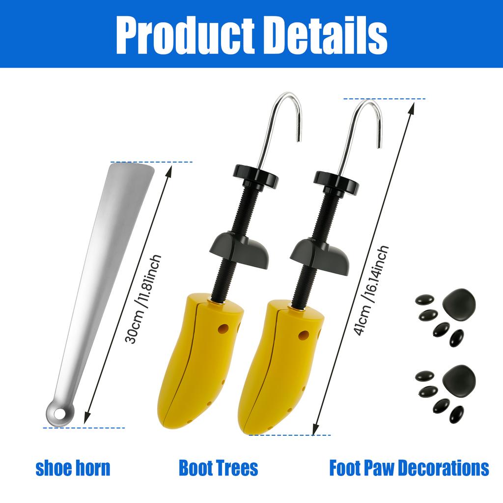 2 Pcs Boot Stretcher Multifunctional Shoe Trees Adjustable Universal Sneaker Shoe Boot Widener Stretcher for Men and Women