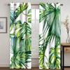 Custom European Elegant Green Leaves Curtains Luxury Curtains Tropical Leaves Pattern Window Curtains for Bedroom Living Room