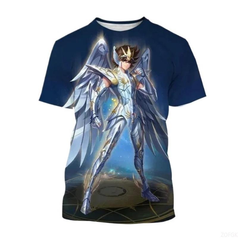 Anime Saint Seiya Bedrucktes T-Shirt 3D Kurzarm-T-Shirt Sommer Mode Harajuku Kinder Cartoon Top
