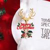 New Christmas Elk Napkin Buckle Metal Napkin Buckle for 2025 Christmas Table Decoration Gold Napkin Holder Wedding Decoration