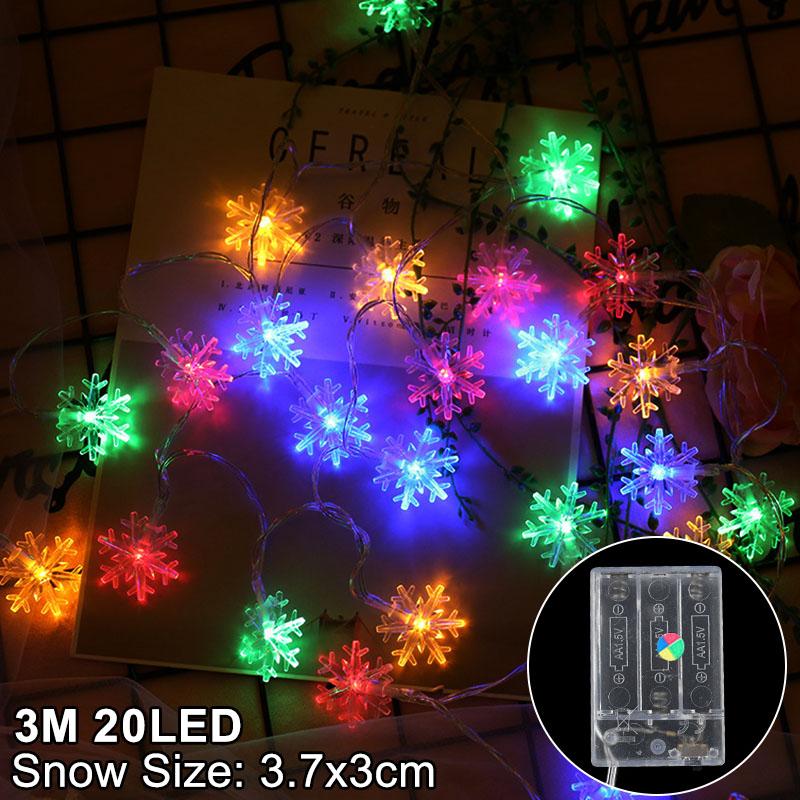 Schneeflocken LED Licht Weihnachtsdekorationen für Zuhause Hängende Girlande Weihnachtsbaumdekor Ornament 2025 Navidad Xmas Geschenk Neujahr