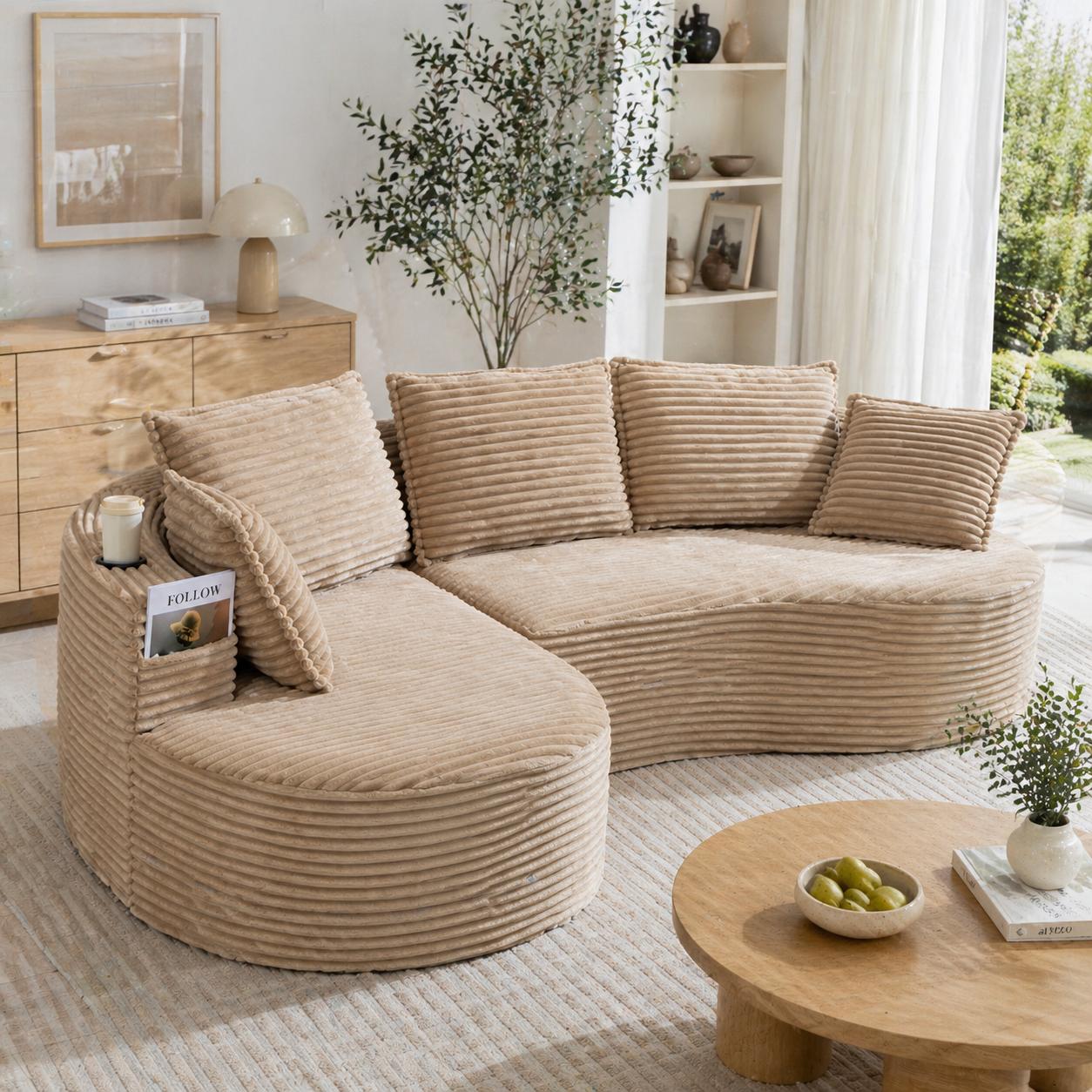 Arc sofa in corduroy, soft, breathable