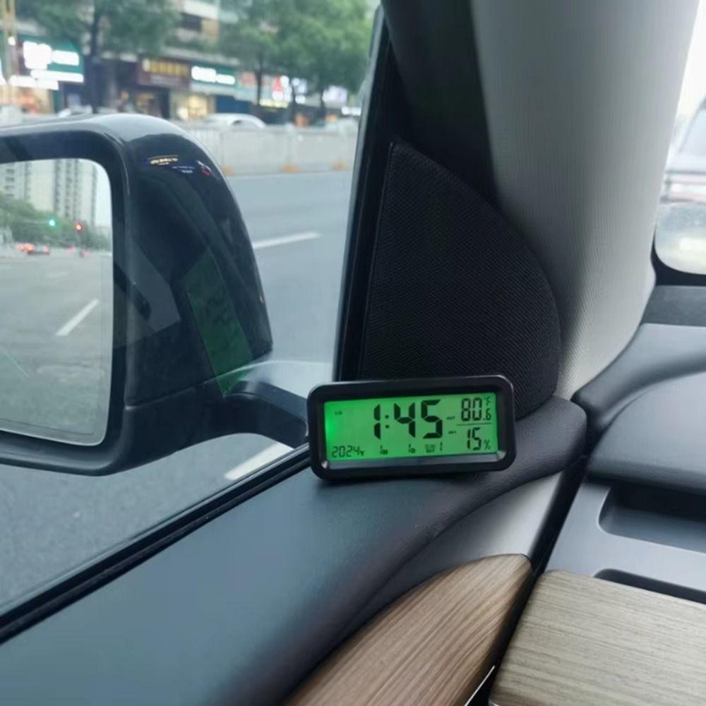Backlight Solar-Powered LCD Digital Car Clock LCD Display LCD Digital Solar Car Clock  Automotive