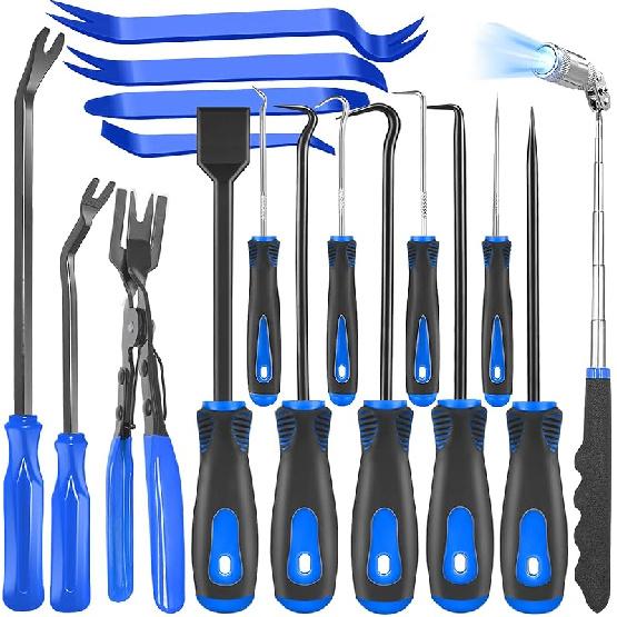 12PCS Automotive Hook And Pick Tool Set,Long & Mini Precision Puller Remover Tool Kit For Auto O-Ring,Seal & Gasket Removal,Mechanic Professional
