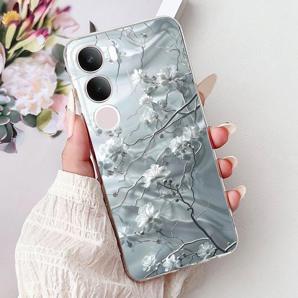 For Vivo Y19S V2419 Elegant Floral Butterfly Painting Phone Case For Vivo Y19s Y 19S 4G Soft Silicone TPU Cases
