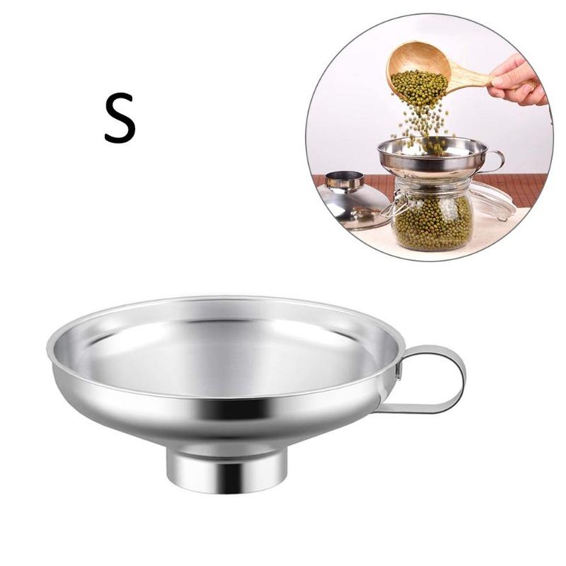 Wide Mouth Liquid Funnel for Jars Stainless Steel Canning Funnels Flask Filter for Oil Wine Water Spices Kitchen Tools Gadgets
