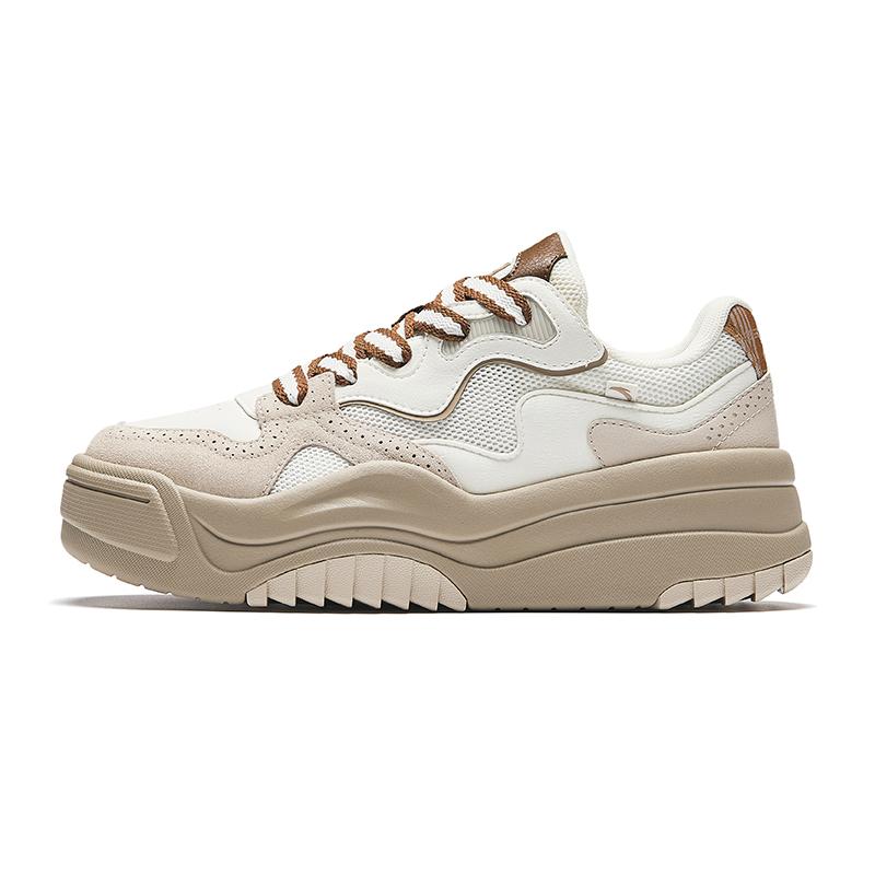 

Anta Egg Baby Shoes 2.0 Height Increasing Lightweight Low-Top Skateboard Shoes Women s Ivory White Sneakers 122438021-1 38.5