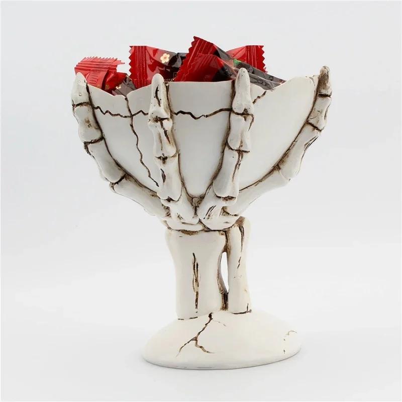 New Skeleton Hand Tray Storage Statue Artwork Skeleton Sculpture Jewelry Key Snack Ornament Storage Box Home Decorative Art Gift