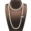 AA-grade 90 Cm Long Freshwater Pearl Necklace 7-8 Mm Round Sweater Pearl with Butterfly Accessories Good Quality Nature Necklace