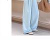 2025 Women's Blue Glutinous Rice Lazy Loose Wide-Leg Pants: Petite, Slimming, Summer Drape Design