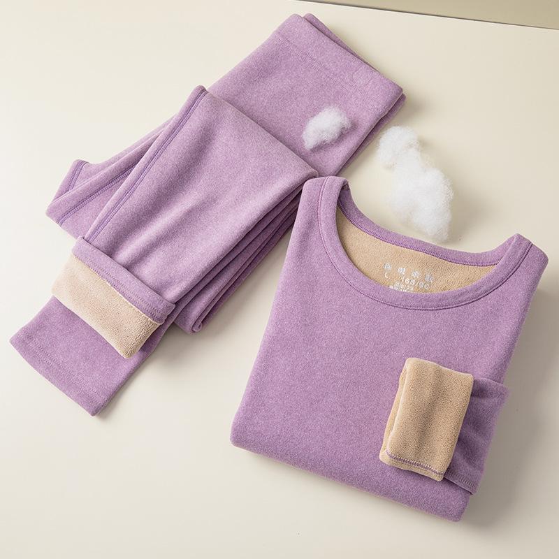 

Женский зимний термокомплект из флиса с бархатной подкладкой из овечьей шерсти: Бесшовное нижнее белье и базовый слой XXXL фиолетовый