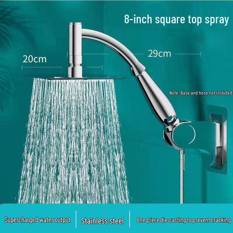 Großer Regenduschkopf aus Edelstahl - Druckbeaufschlagtes Badesprühkopf-Zubehör