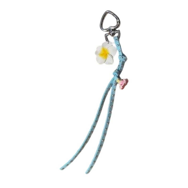 Creative Stud Flower Keychain Bag Charm Sturdy Alloy Soft Enamel Jewelry Accessory Gift for Women Men