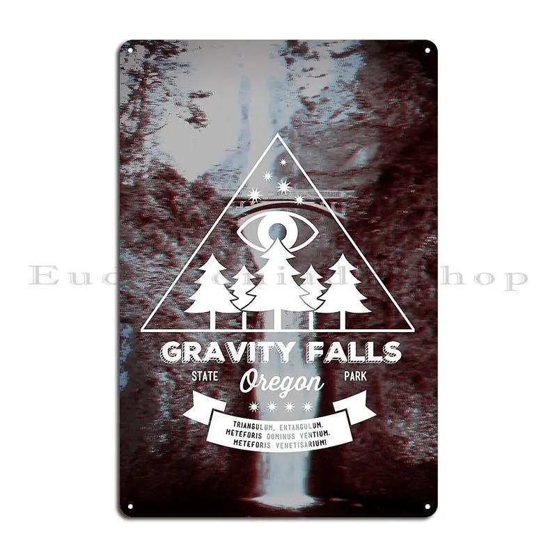 Gravity Gravity Falls Reality is an Illusion bill cipher spell Zodiac Metal Living Room Painting Wall Decor Tin Sign Poster