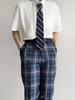 QOOLY High School Boy Cosplay Includes Uniform School and Perfect for Halloween and School Size XL 3-Piece Set, Skirt, Uniform, Tie, Festivals, Grey,