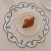Sottopiatto Rotondo a Festoni Decorativo Ricamato Lavabile in Lavatrice Sottopiatto da Festa per Tavolo da Pranzo in Casa Matrimonio Bridal Shower