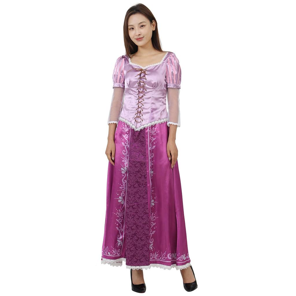 Costum Cosplay Rapunzel Coskawa, Rochie de Prințesă, Costum de Halloween pentru Adulți (Dimensiunea S)