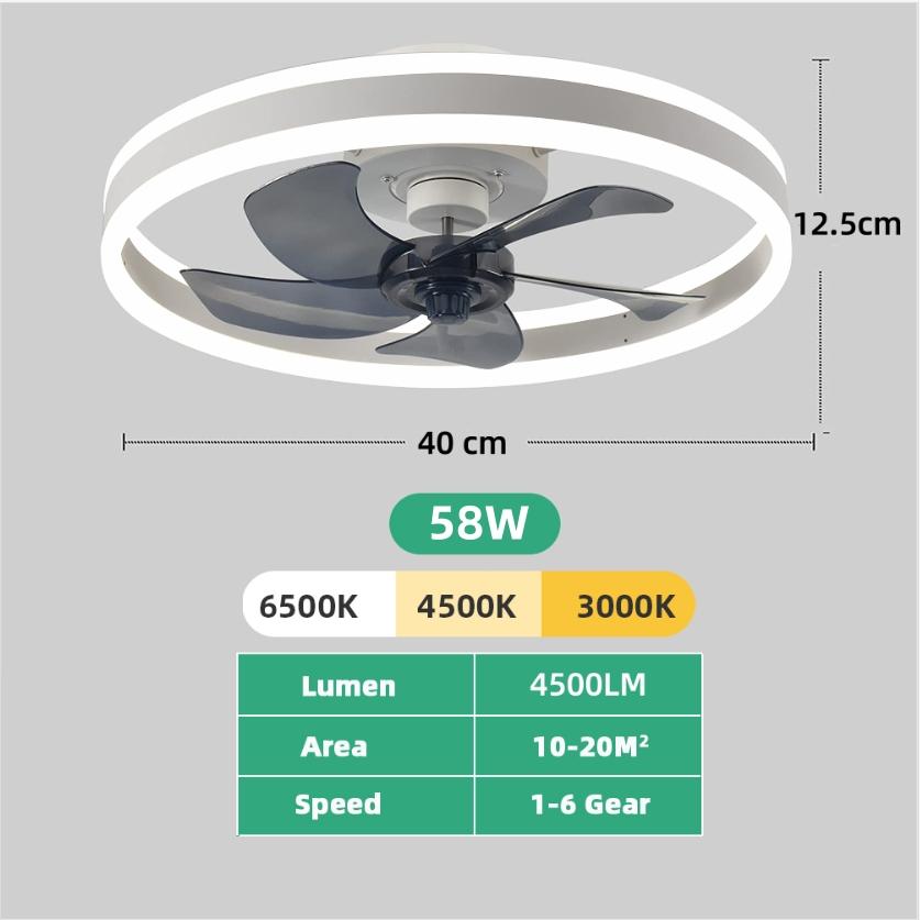 IRALAN Modern Ceiling Fan with Light Remote Control 6 Speed Chanderlier Fan Reversible Dimmable For Living Room Bedroom