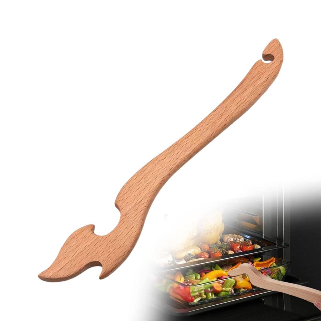 Holz Ofenhaken Ziehhilfe Langer Griff Küchenhelfer Ofenrost Ziehwerkzeug Für Toaster Kochen Backen BBQ Heißluftfritteuse Braten