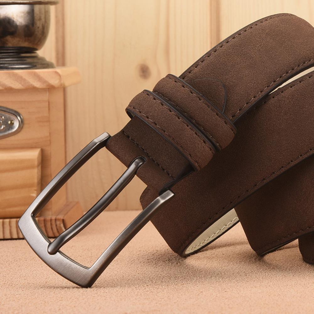 Retro Leather Belt Men Adjustable Pants Accessories Fashion Metal Buckle Belt  Male