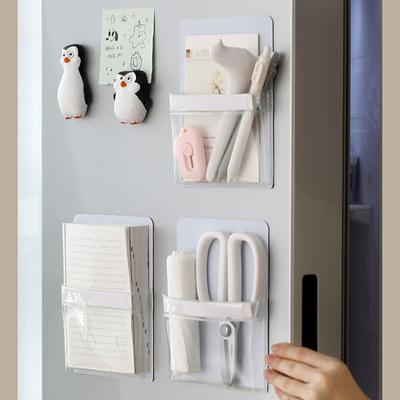 Transparente magnetische Aufbewahrungsbox, Haushaltskühlschrank, Stick, Küche, magnetisches Regal, Kleinigkeiten, Sortierung, Aufbewahrungstasche