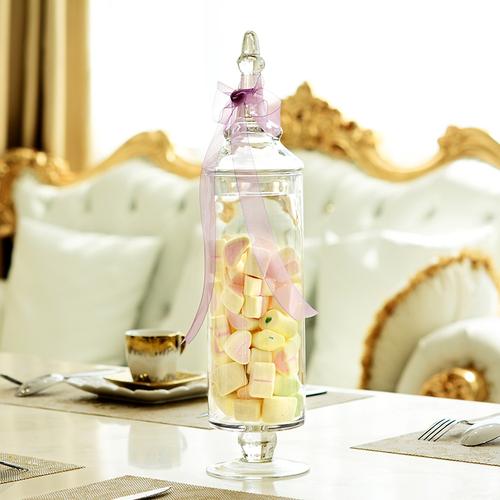 Borcan de bomboane din sticla transparenta Borcan de depozitare Afisaj de nunta Borcane decorative Rezervor de depozitare Organizator de alimente Sticla de depozitare Sticla de sticla