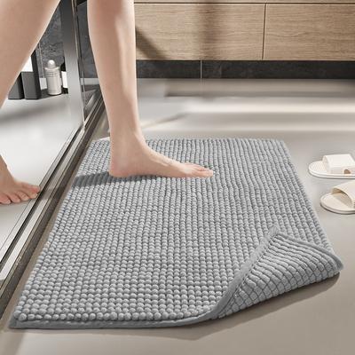 2026 Foot Pad Floor Mat Bathroom Chenille Thickened Non-slip Mat Simple Bathroom Bedroom Door Water Absorption and Dirt Resistance