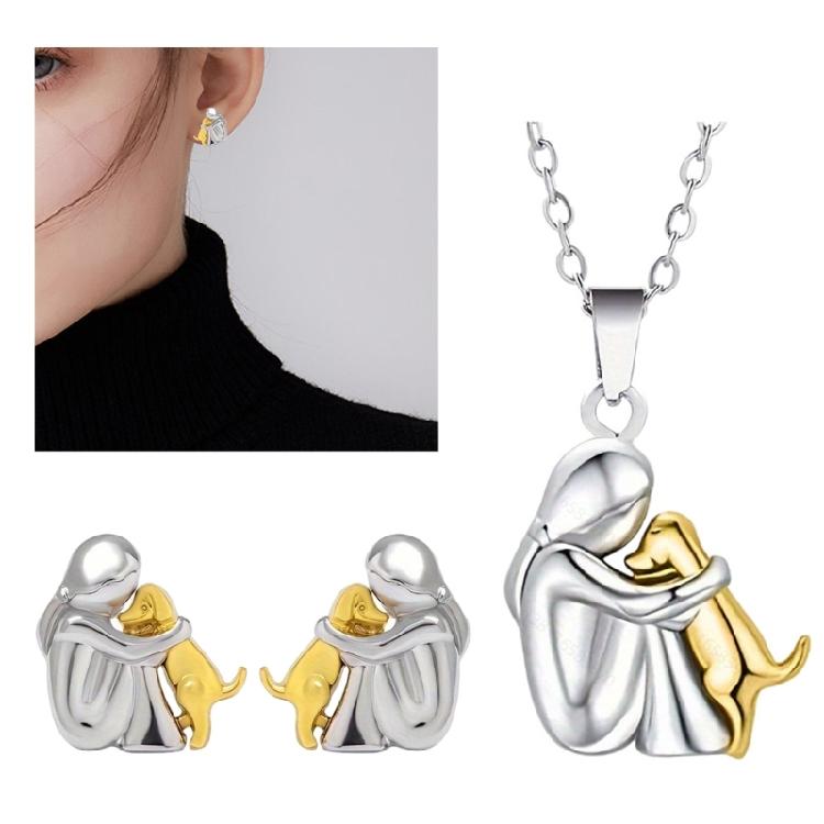 Naszyjnik/Kolczyki Sztyfty Zainspirowane Przyjaźnią Mała Dziewczynka Szczeniak Wisiorek Biżuteria Nastolatki Akcesoria do Noszenia na Co Dzień