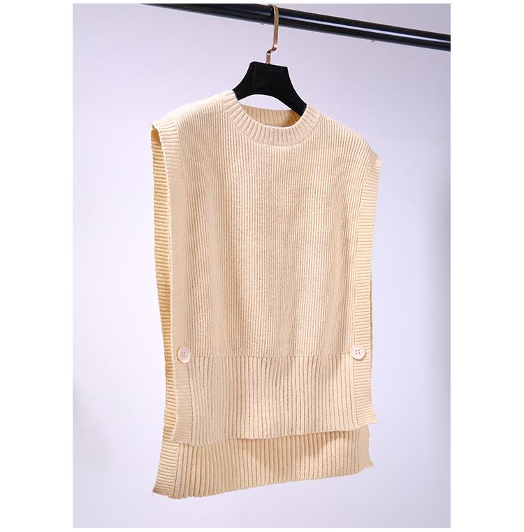 Women's Round Neck Sleeveless Knit Wool Vest - Korean Style Spring/Autumn Thin Cardigan In Solid Colors