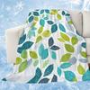 Coperta Plaid Verde Tropicale con Foglie Palma Monstera in Pile per Divano Letto Tema Festivo Accogliente Morbida Coperta Decorativa Regalo Caldo
