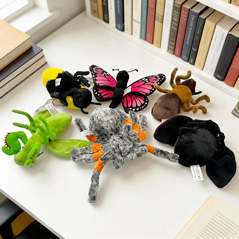 Funny Six Series Insects Plush Toys Realistic Simulation Animal Doll Simulation Ladybug Spider Dolls Birthday Gifts For Children